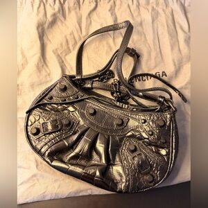 Balenciaga Black Leather Mini Cagole